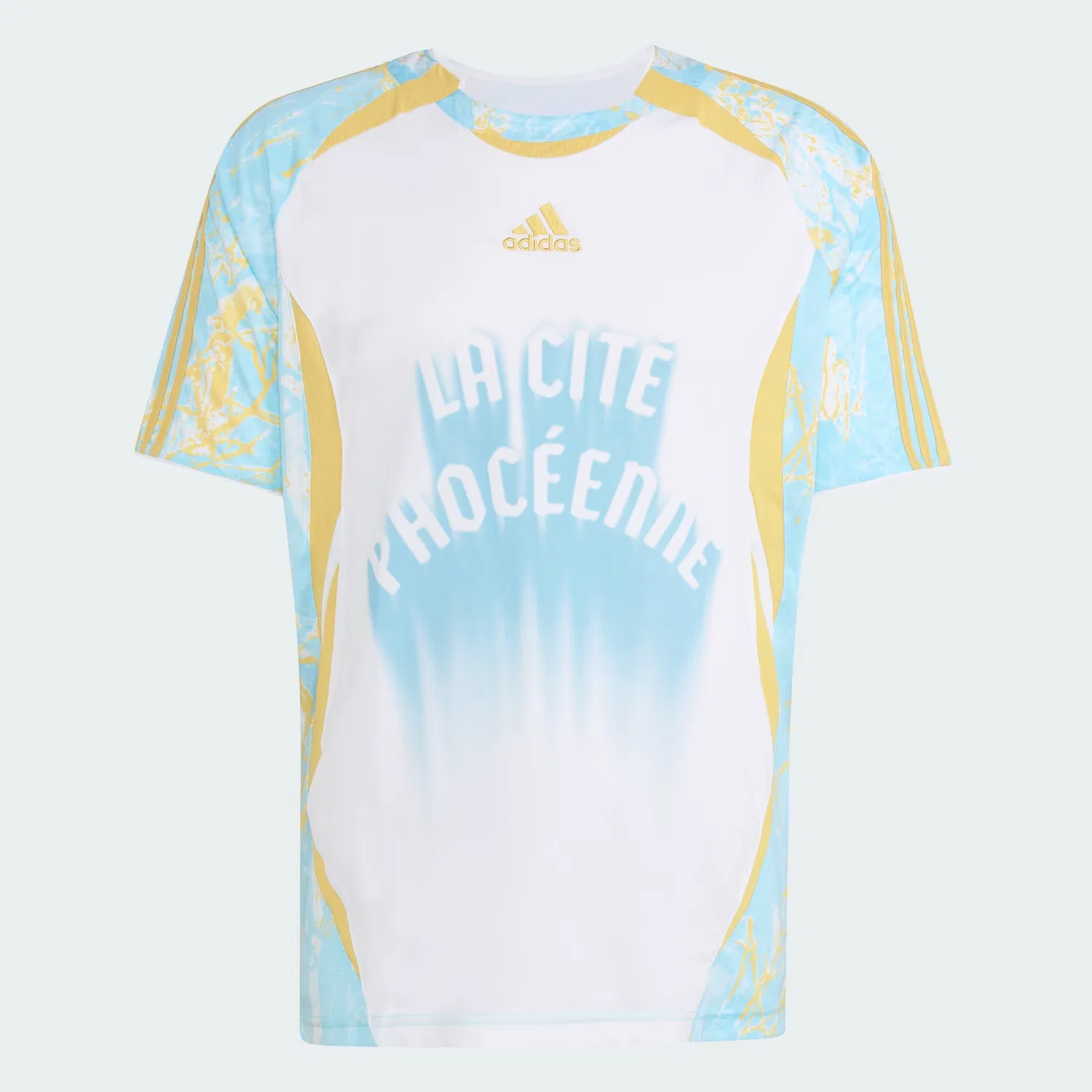 Мужская футболка с графическим принтом Graphic Jersey France Adidas Originals, белый/pyrite/icey blue — фото 4