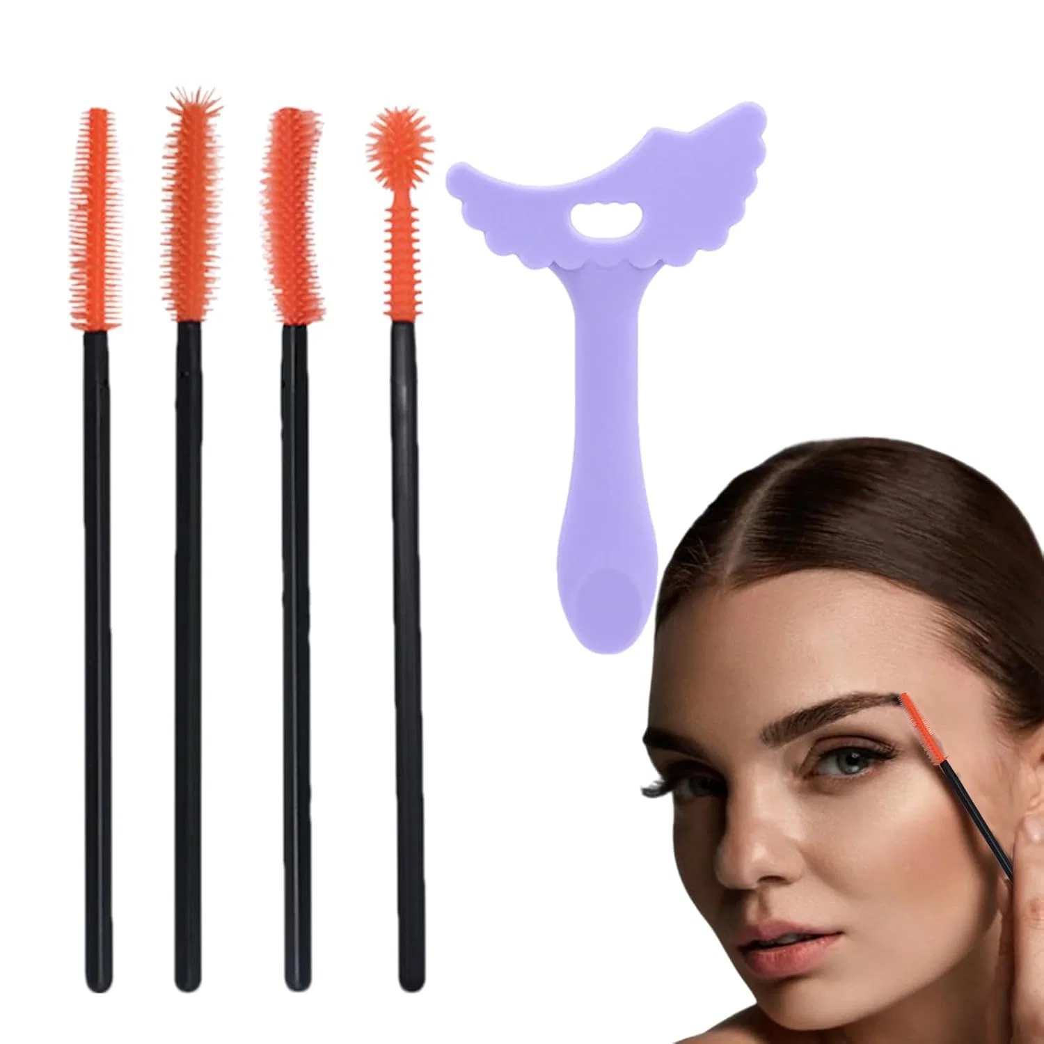 Трафарет для подводки, Silikon, 1 предмет, 1 г, Lila + Wimpernbürste Generisch