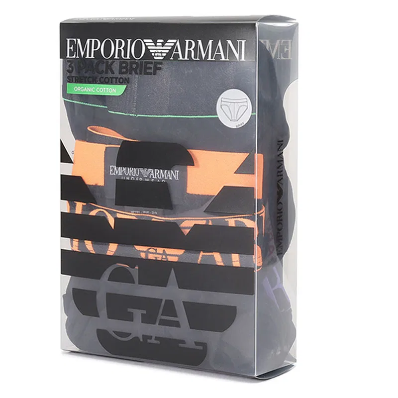 Мужские трусы-боксеры, комплект из 3 штук, EMPORIO ARMANI, Black Green/Black Yellow/Black Purple — фото 4