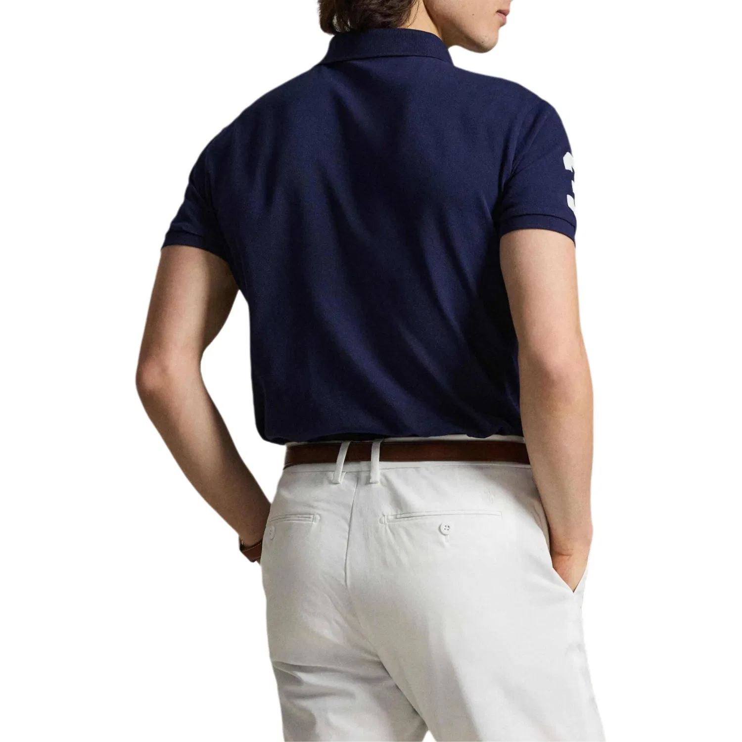 Мужское поло Slim Fit Big Pony Polo Ralph Lauren, Cruise Marine Blue — фото 4