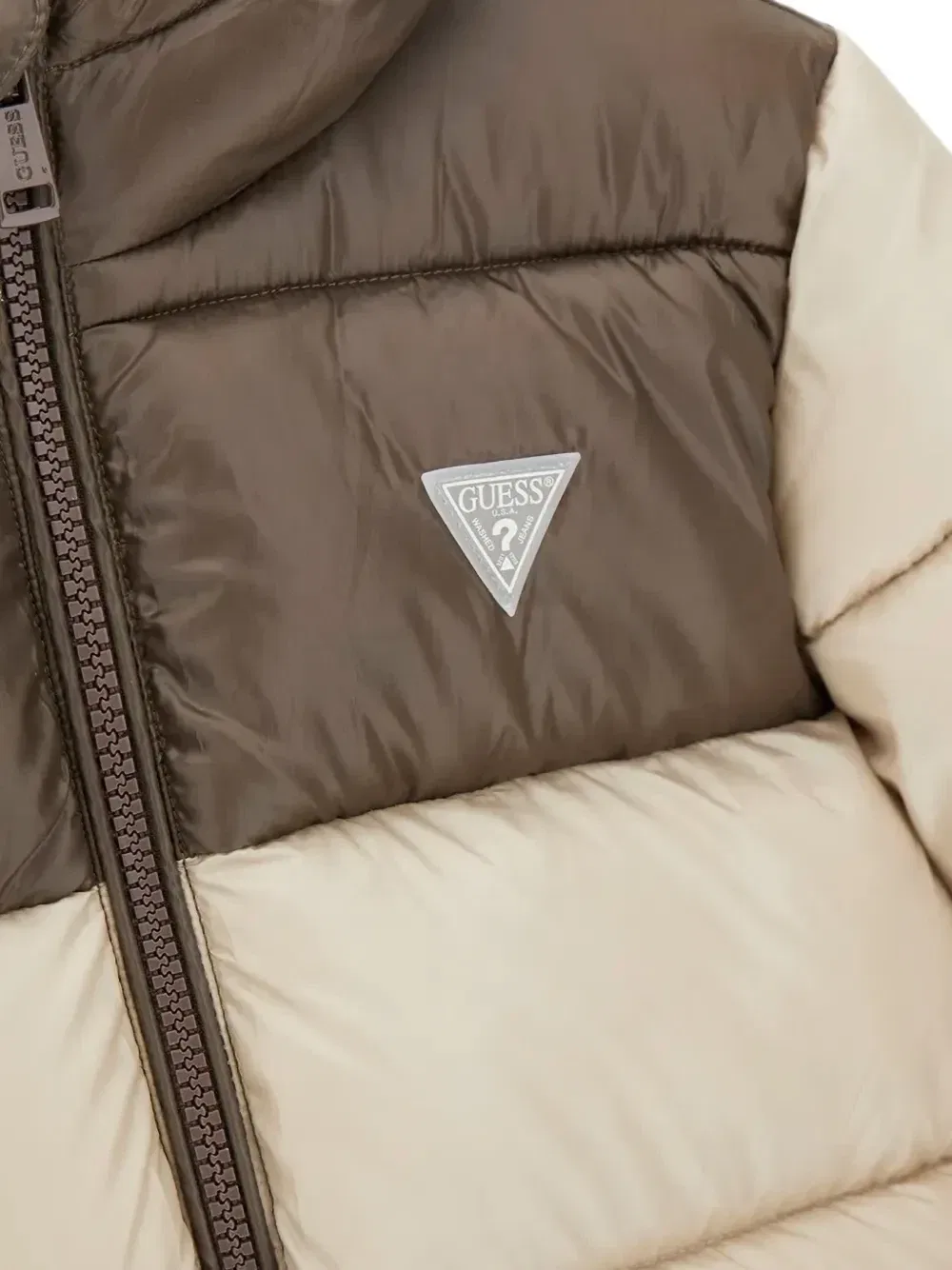 Куртка на подкладке с капюшоном Guess Kids, бежевый — фото 3