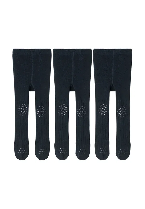 Комплект из 3 колготок с антискольжением, хлопок, Tinyone, Navy Blue, темно-синий