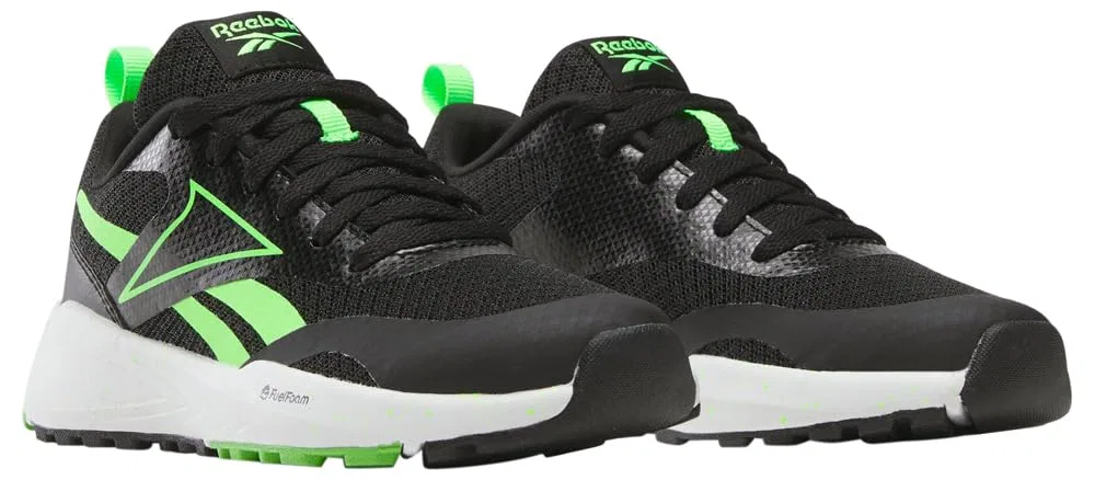 Детские кроссовки для мальчиков с технологией FuelFoam Energen Run Reebok, Black Solarlime Ftwrwhite — фото 4