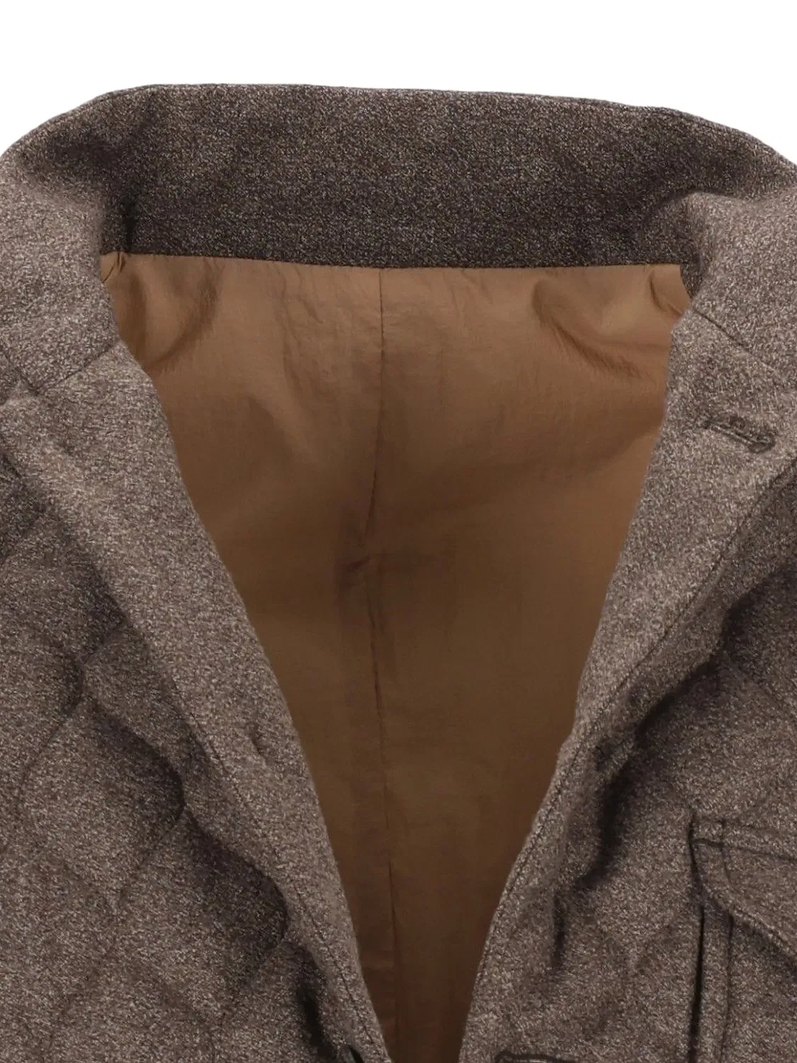 Стеганая куртка из натуральной шерсти Emporio Armani, коричневый — фото 3