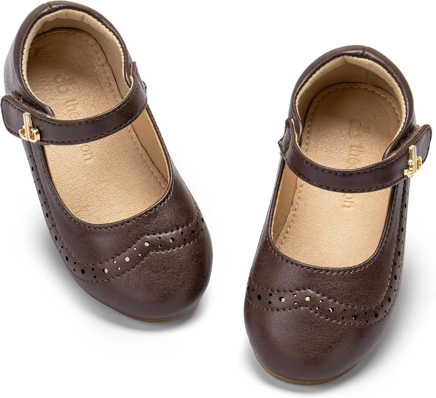 Детские туфли Мэри Джейн для девочек Retro Brogue Style THEE BRON, Chocolate Brown