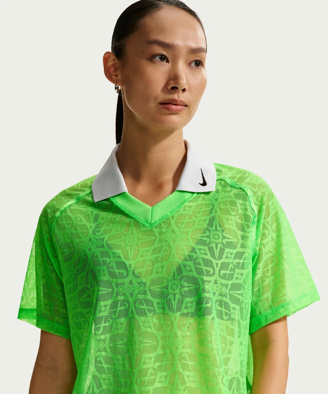 Женская футболка-поло с кружевным принтом, модель Street Lace Polo NIKE, Green