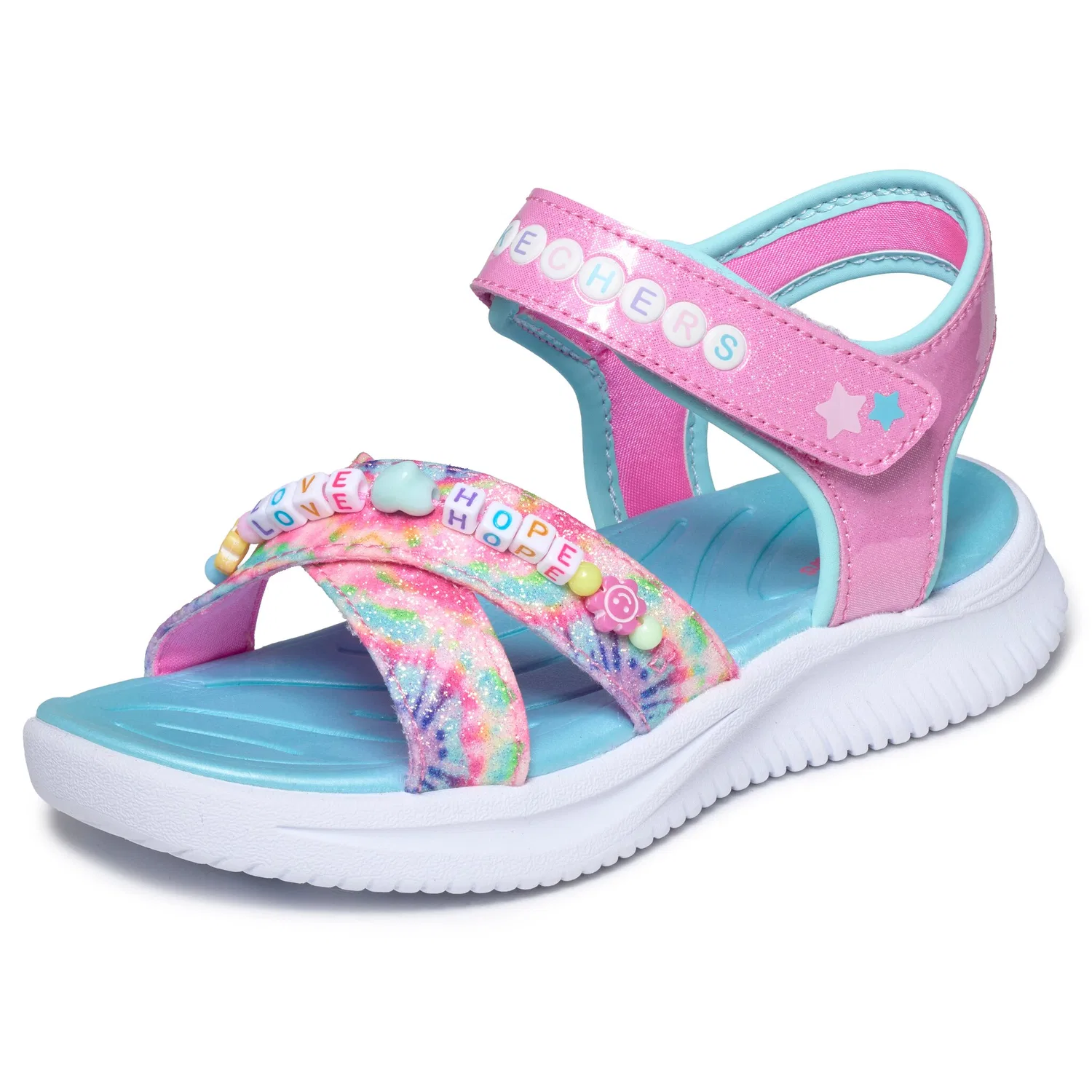 Детские сандалии с блестками Skechers JUMPSTERS SANDAL, Pink Multi