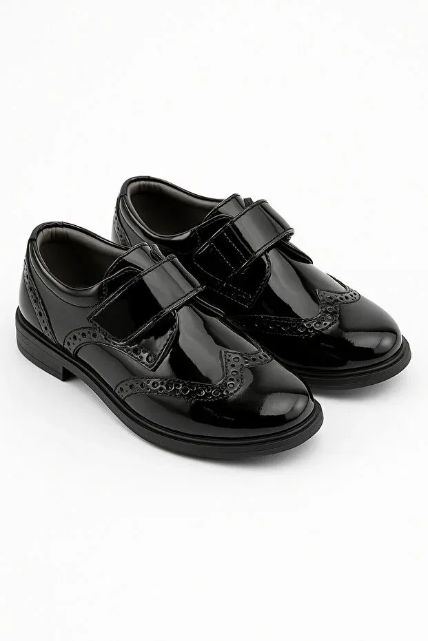 Детские туфли для мальчиков кожаные классические Sirri, Black — фото 4