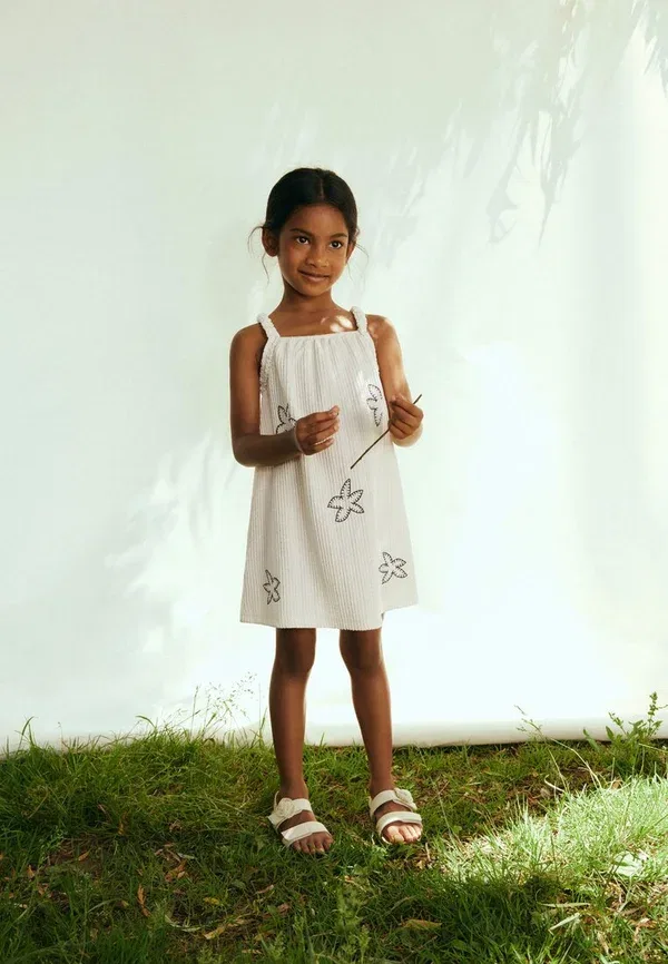 Детское платье Mango Kids, кремовый