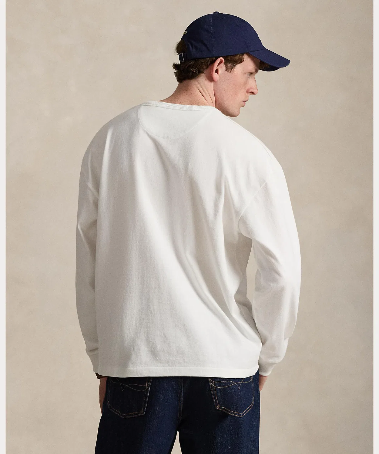 Мужская футболка с длинным рукавомRelaxed Fit POLO RALPH LAUREN, White — фото 4