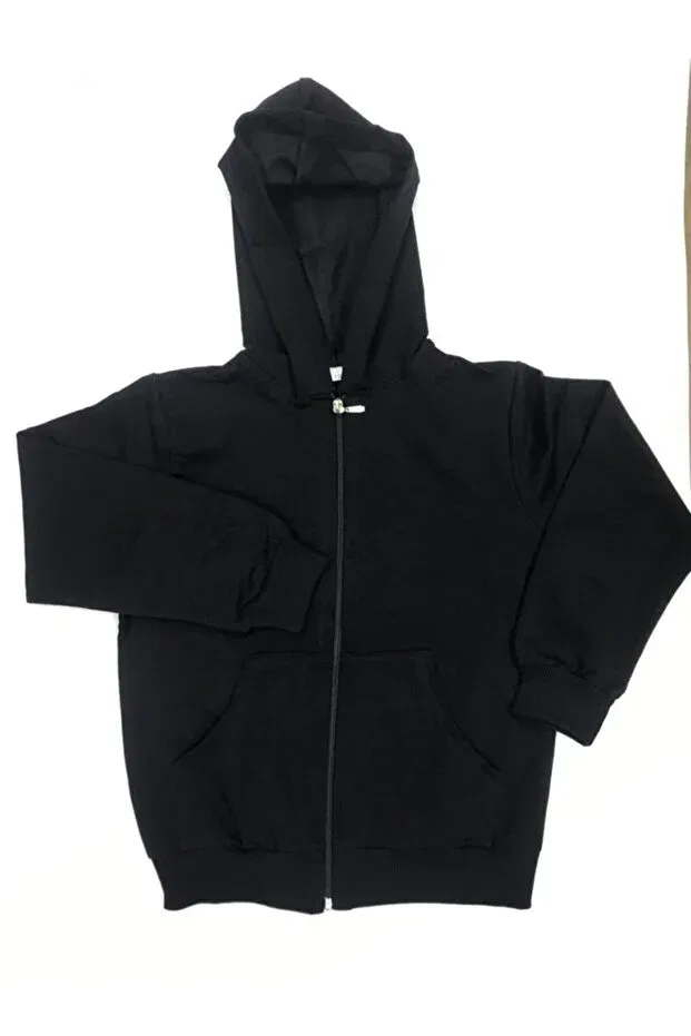 Детское худи-кардиган с капюшоном на молнии Unisex 2 Thread Children's Cardigan Generic Brands, Black