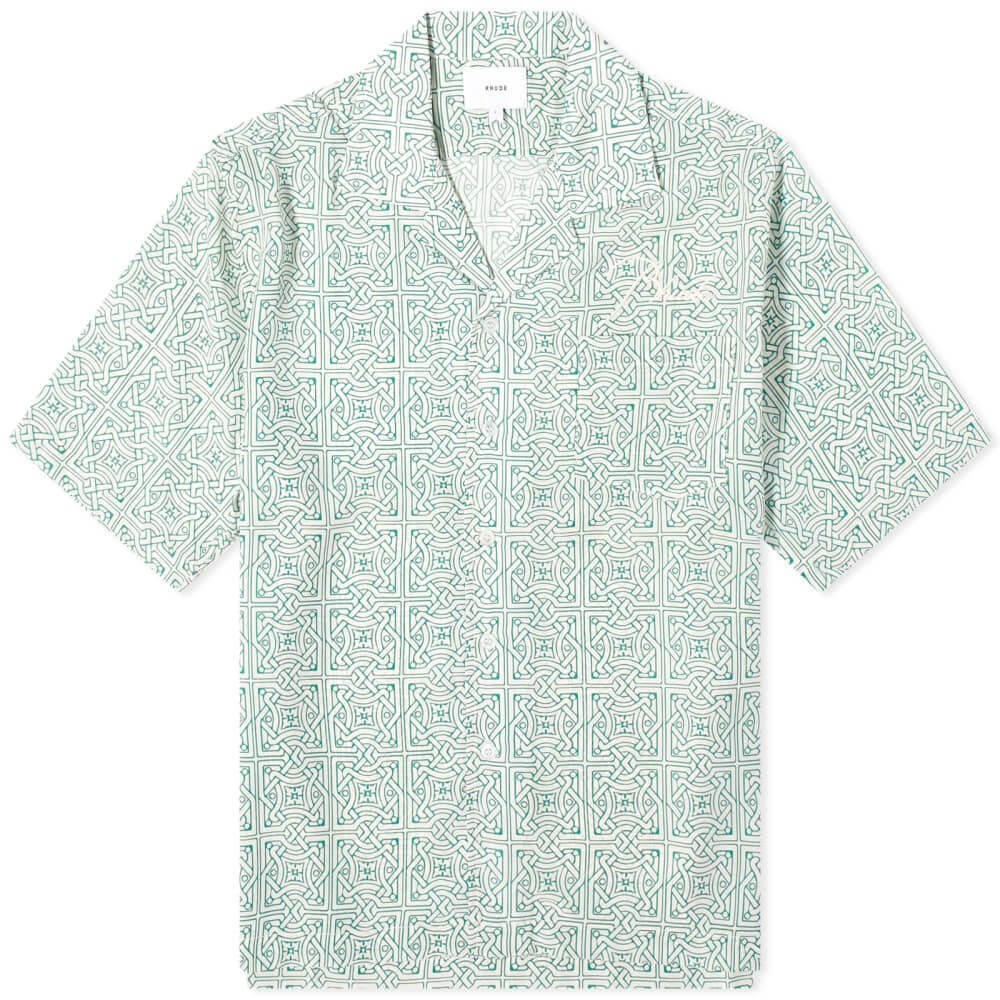 

Рубашка Rhude Cravat Silk, бирюзовый/слоновая кость