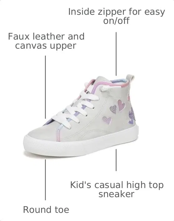Детские кроссовки для девочек Vibin-k Blowfish Malibu, Grey/Pink/Purple Glitter — фото 3