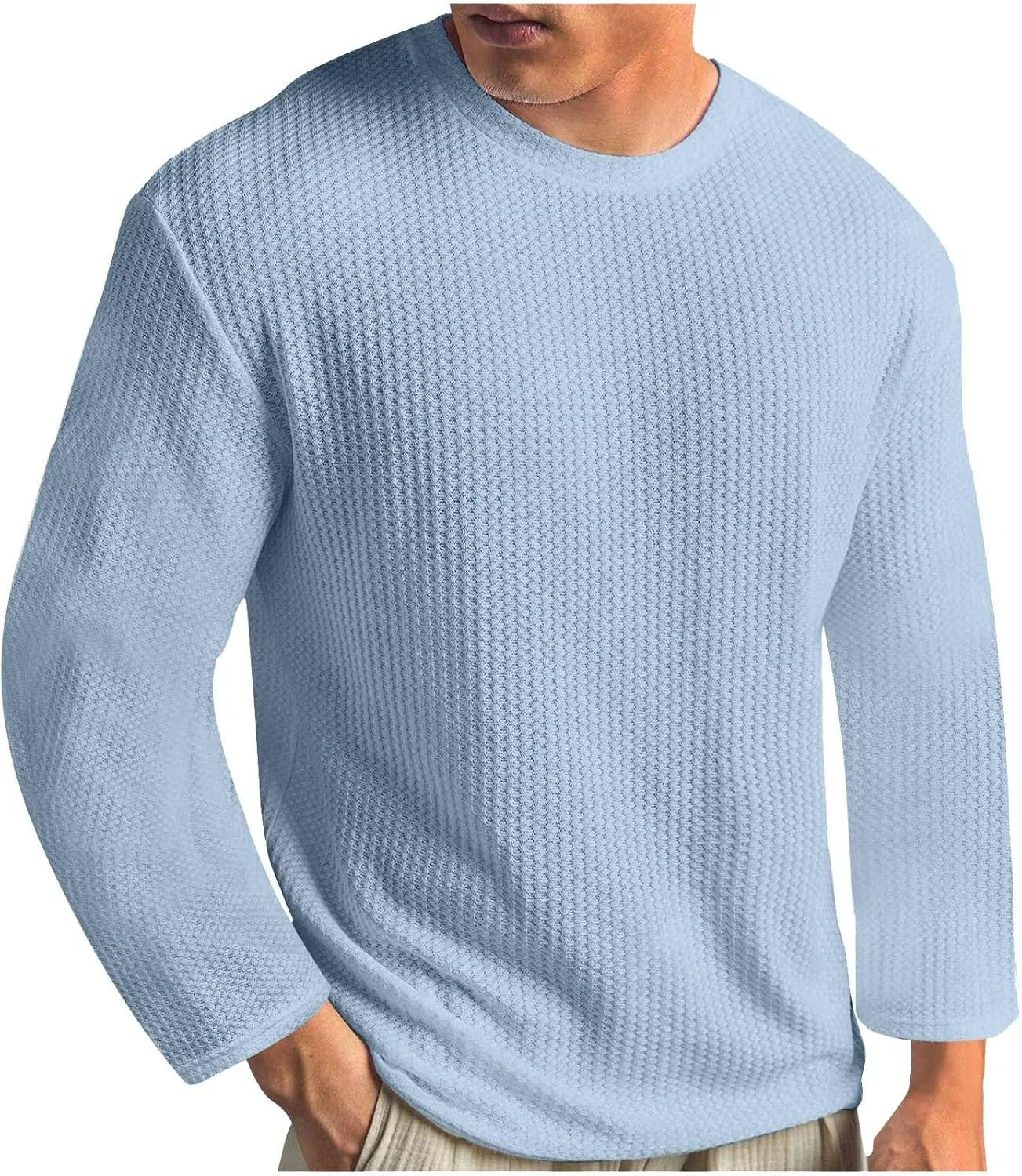 Мужская футболка с круглым вырезом длинный рукав Athletic, Light Blue
