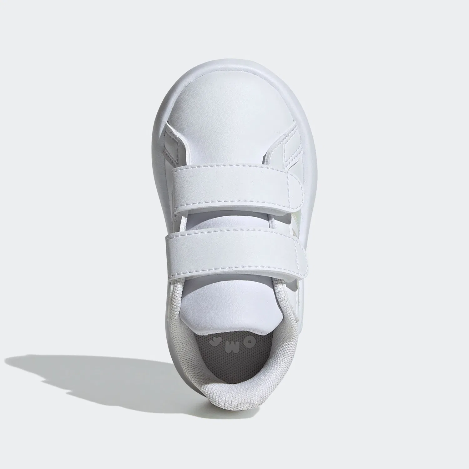Детские кроссовки на липучках Grand Court 2.0 Adidas Sportswear, Cloud White/Iridescent/Grey Two — фото 4