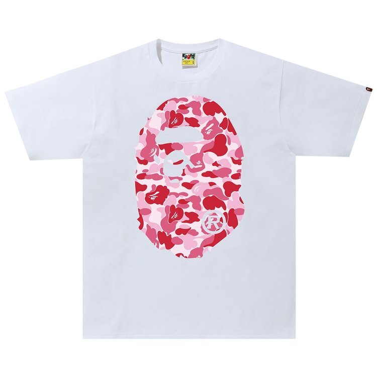 

Футболка BAPE ABC Camo Big Ape Head Tee 'White/Pink', белый