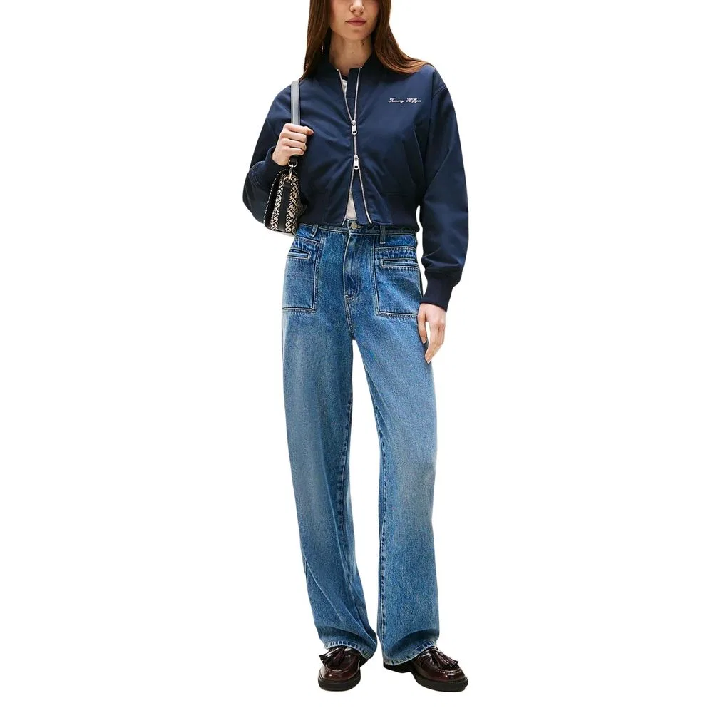 Женский бомбер без рукавов с эластичными краями Blue Recycled Polyester Tommy Hilfiger, Blue — фото 4