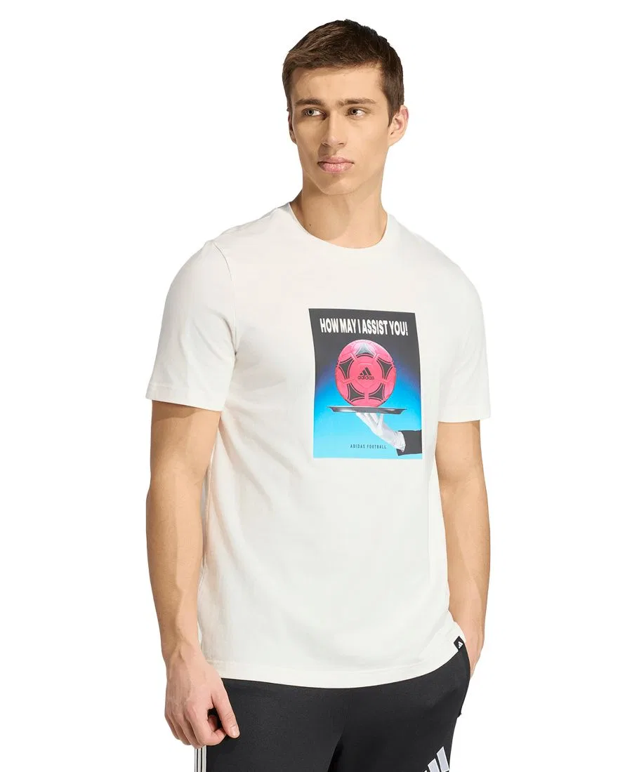 Футболка с принтом Football Slogan adidas, White