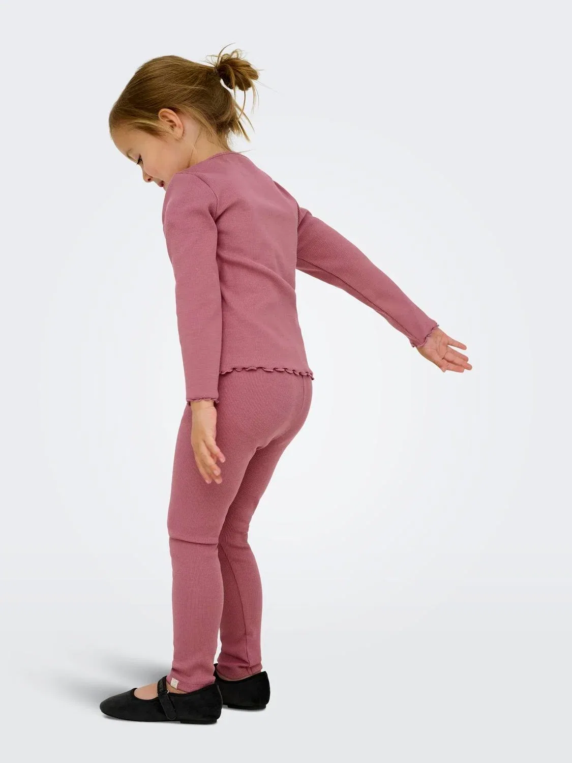 Лонгслив из рубчатого трикотажа Kmgtrinny Kids Only, розовый — фото 3