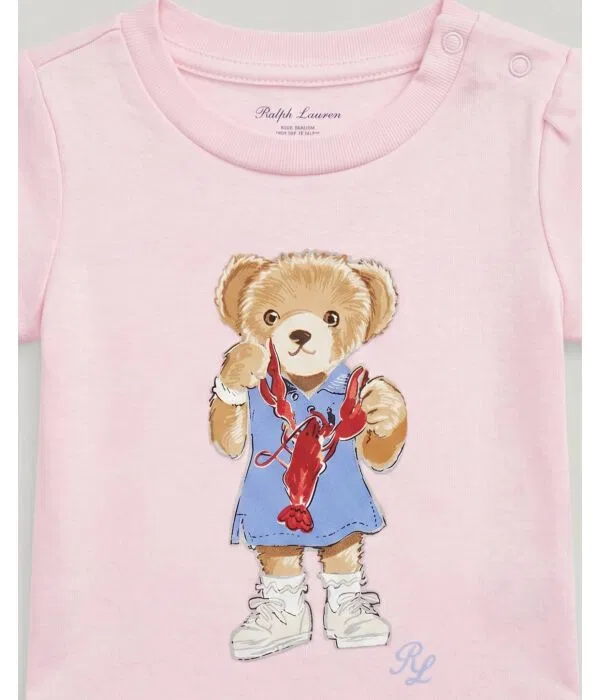 Детское боди для девочек хлопковое Polo Ralph Lauren, Rosa — фото 3