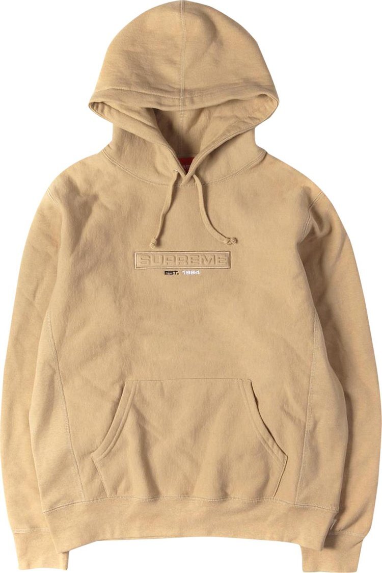 

Толстовка Supreme Embossed Logo Hooded Sweatshirt 'Light Brown', коричневый