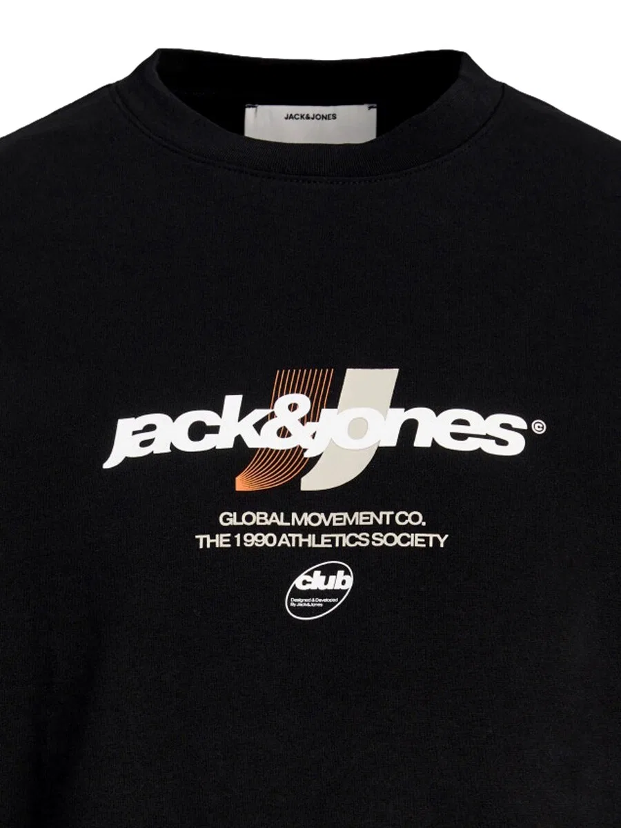 Детская толстовка Jack & Jones Junior с логотипом JCOClub, черная — фото 3