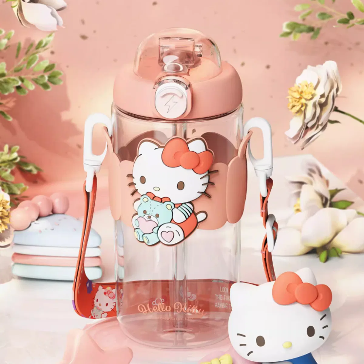 Детский стакан с трубочкой Hello Kitty Sanrio, 650 мл, Tritan, Straw Cup-Hello Kitty, Sanrio, Multicolor — фото 4