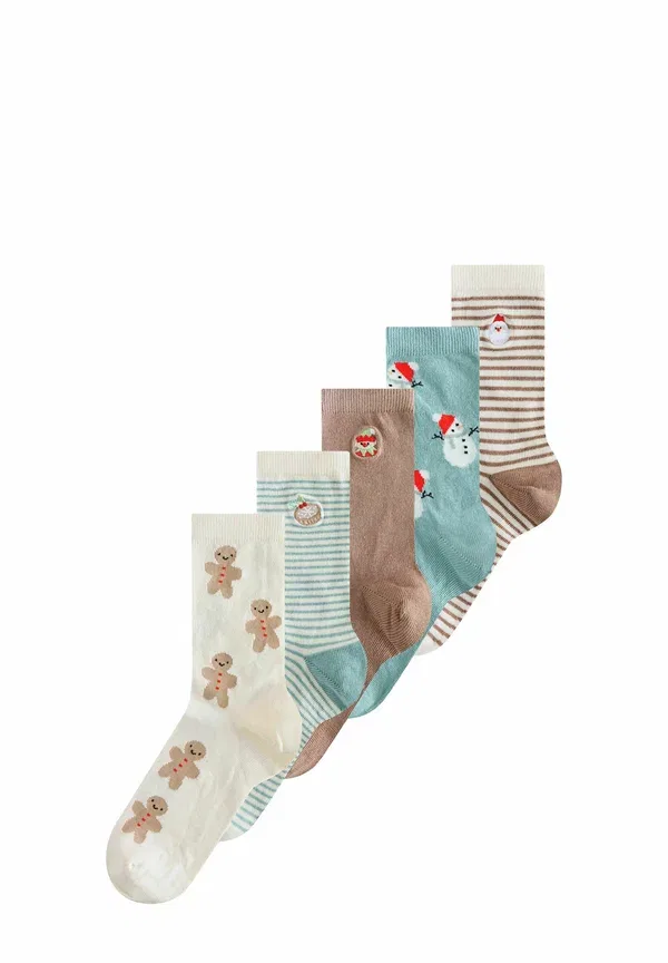 Комплект носков из 5 пар, хлопок, Christmas 5 pack, Next, Blue/Neutral, синий