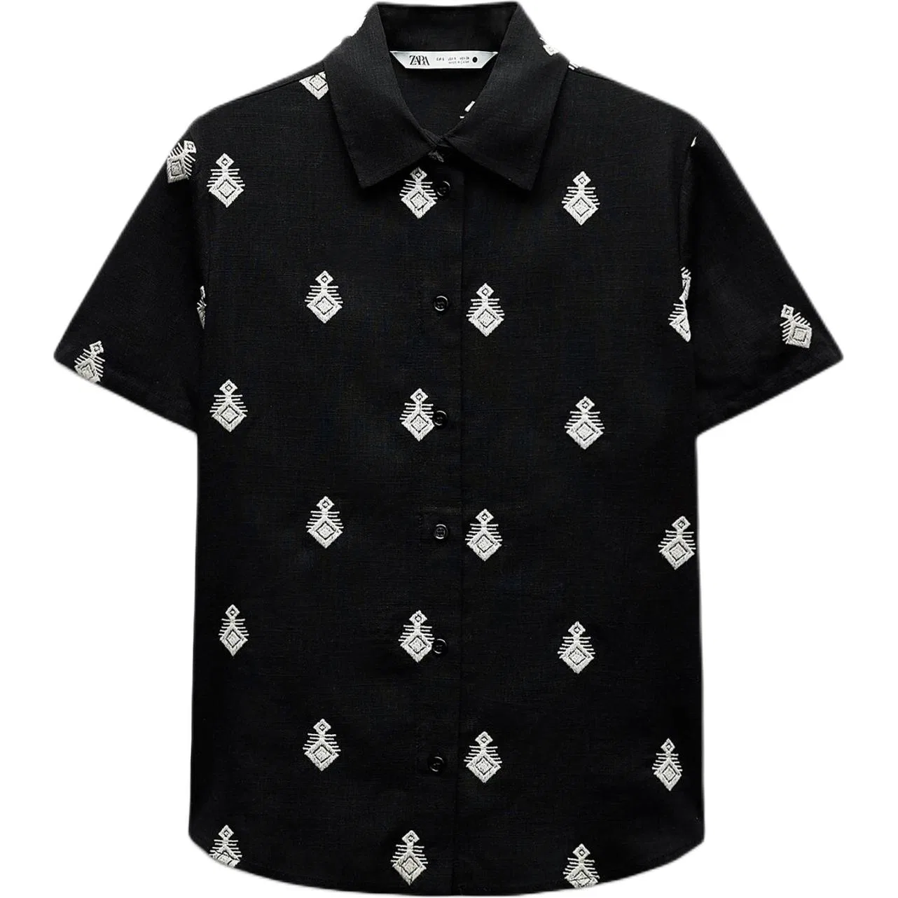ZARA Женская рубашка с лацканами ZW Shirts, Black