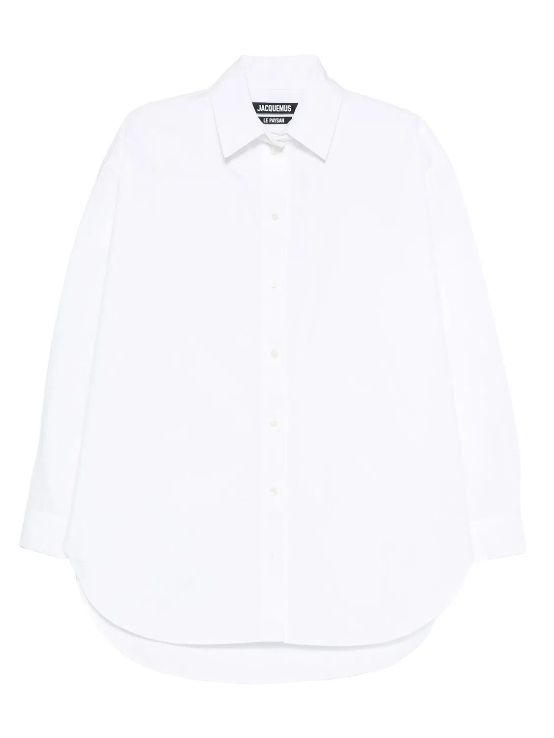 Рубашка с длинным рукавом и закругленным подолом Jacquemus, белый