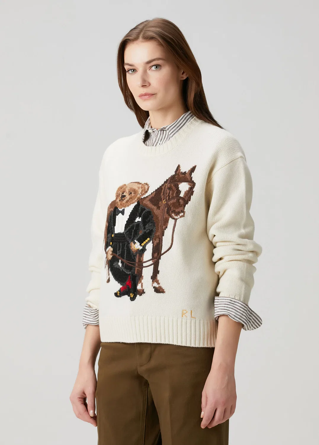 Свитер Polo Bear Polo Ralph Lauren, кремовый — фото 3
