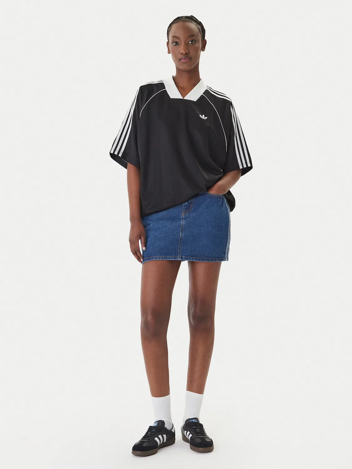 Женская джинсовая юбка стандартного кроя Adidas, синий — фото 2