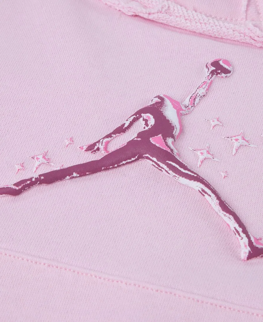 Худи из флиса с капюшоном и длинным рукавом с принтом Rebel Rose Jordan, Pink Foam — фото 4
