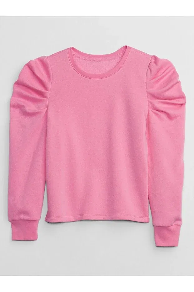 Детские свитшот для девочек с принтом Balloon Sleeve Fleece Gap, Pink-001