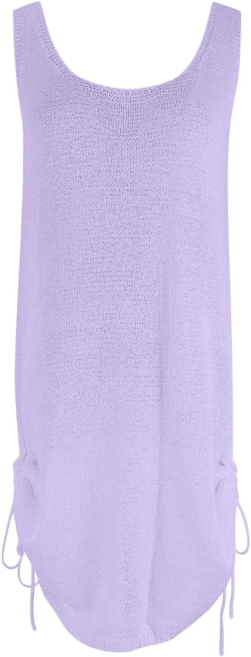 Женский пляжный сарафан на завязках сбоку One Size, Purple — фото 4