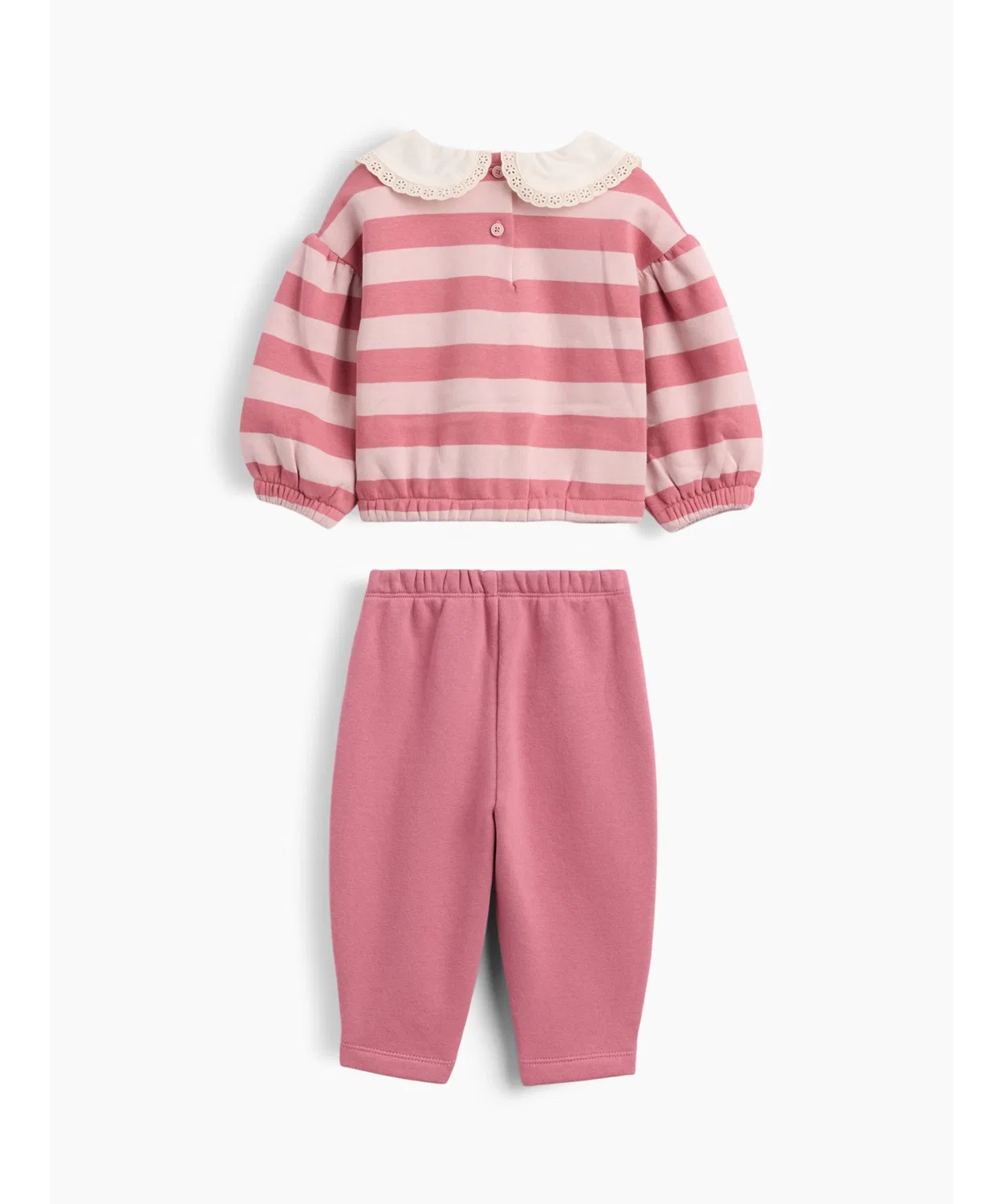 Детский комплект из футера с кружевным воротником Vintage Soft GAP, Белый — фото 3