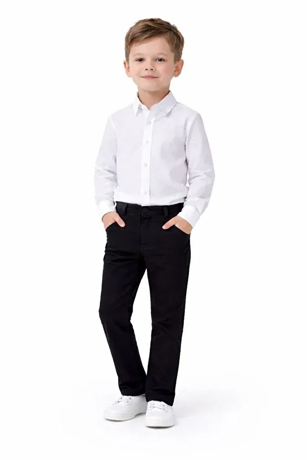 Детские брюки для мальчиков классические Trendy, Black