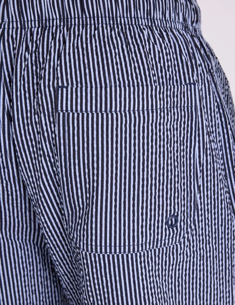 Мужские шорты для плавания U.S. Polo Assn. 7" Seersucker Stripe, темно-синий — фото 4