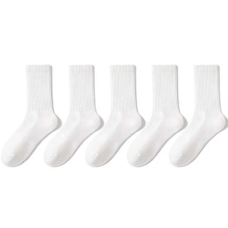 Детские носки с принтом Crew Socks Unisex Combo MIANZHUWU, 5 пар, Black/White — фото 3