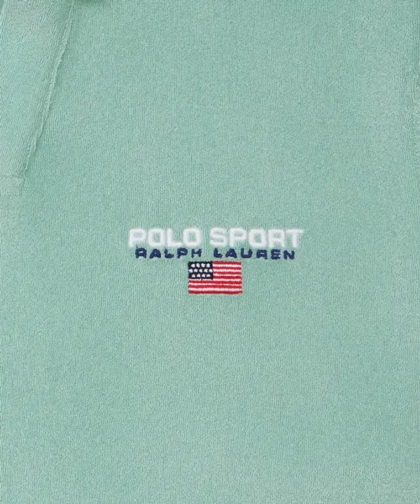 Футболка поло с махровой ткани, Polo Sport, Polo Ralph Lauren, зеленый — фото 4