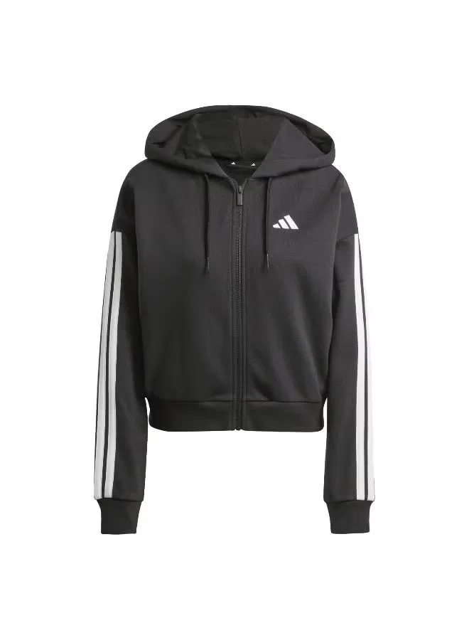 Худи на молнии с полной застежкой Essentials 3-Stripes Adidas, черный — фото 2