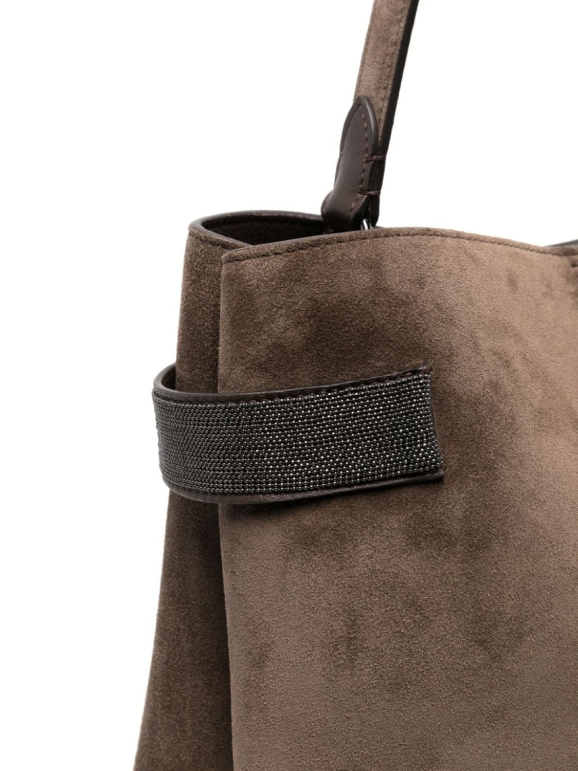 Brunello Cucinelli сумка-тоут с ремнем и верхней ручкой, коричневый — фото 4