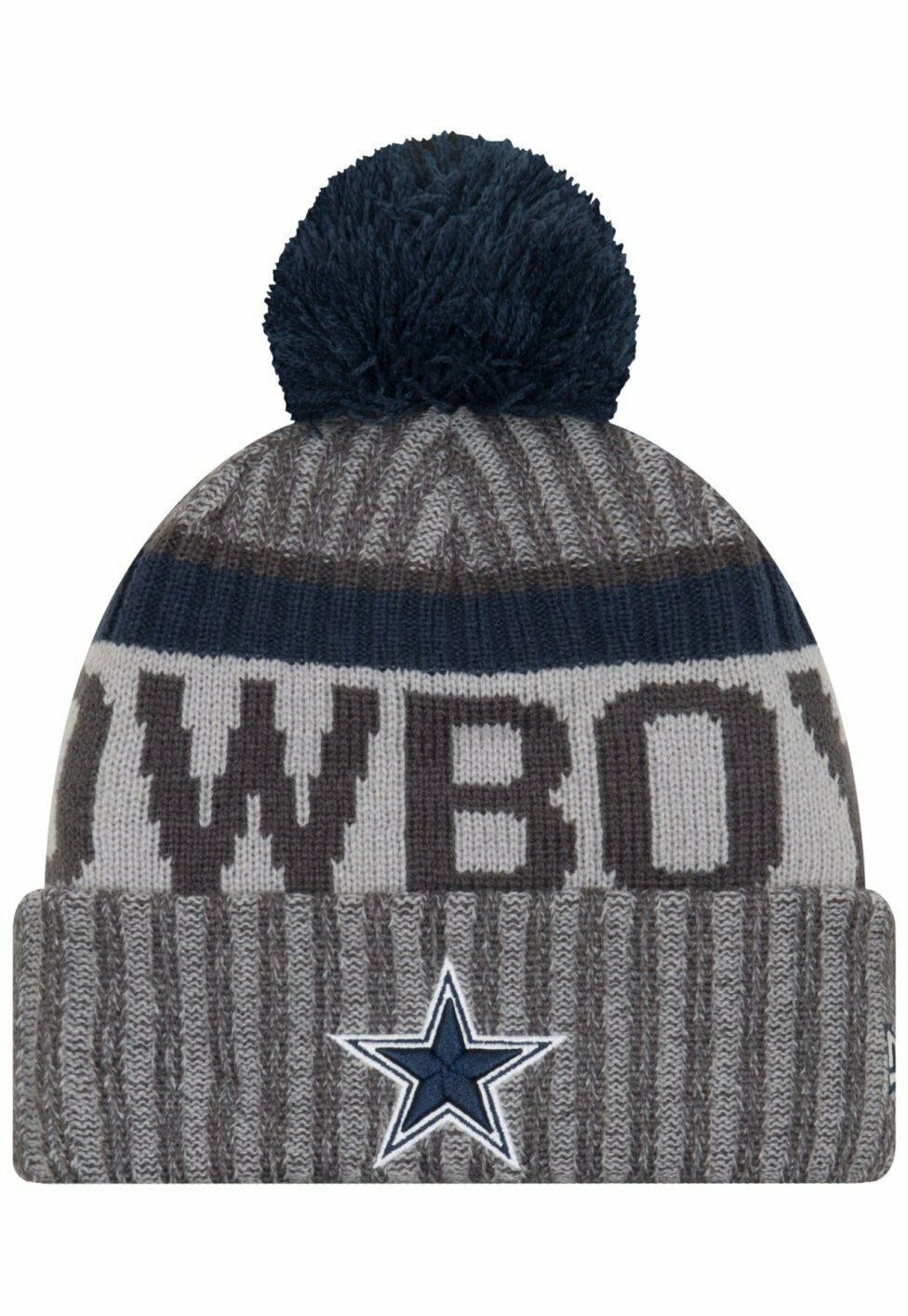 

Шапка NFL SIDELINE BOBBLE DALLAS COWBOYS New Era, цвет grey