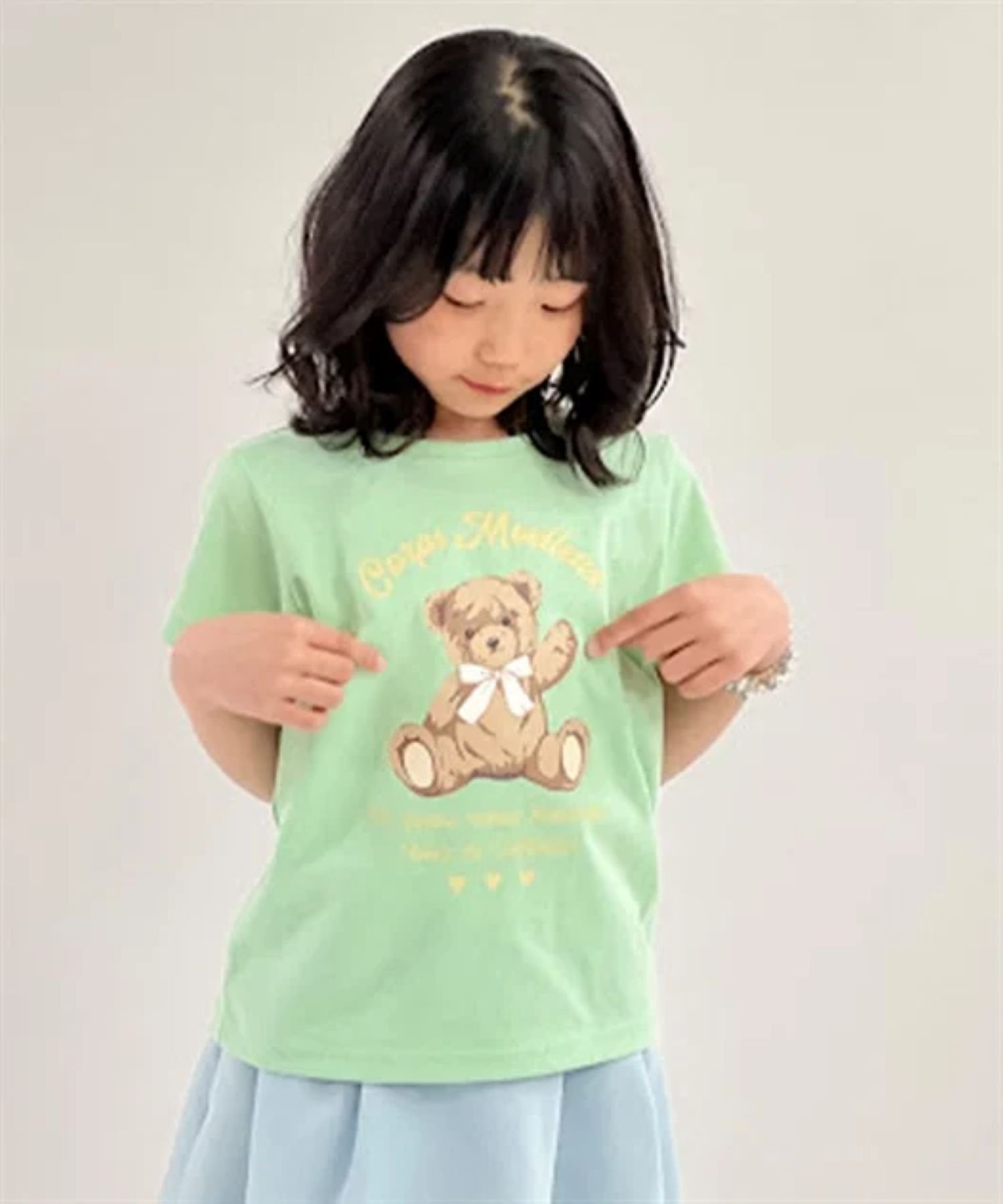 Футболка с улыбающимся медведем Axes femme kids, Mint