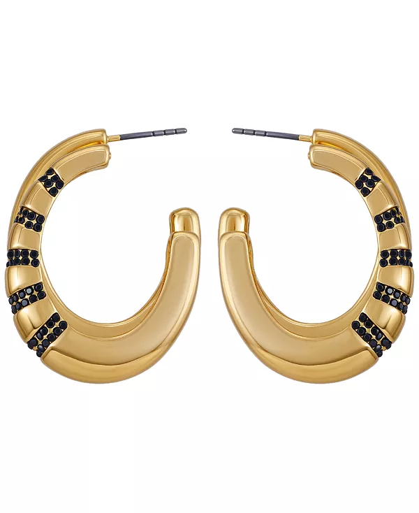 

Серьги-Кольца хагги с золотистым оттенком и стеклянными камнями Guess, gold