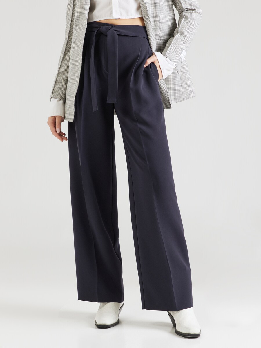 Брюки со складками спереди BOSS Wide leg Pleat-Front Pants Tapiana, темно-синий — фото 2