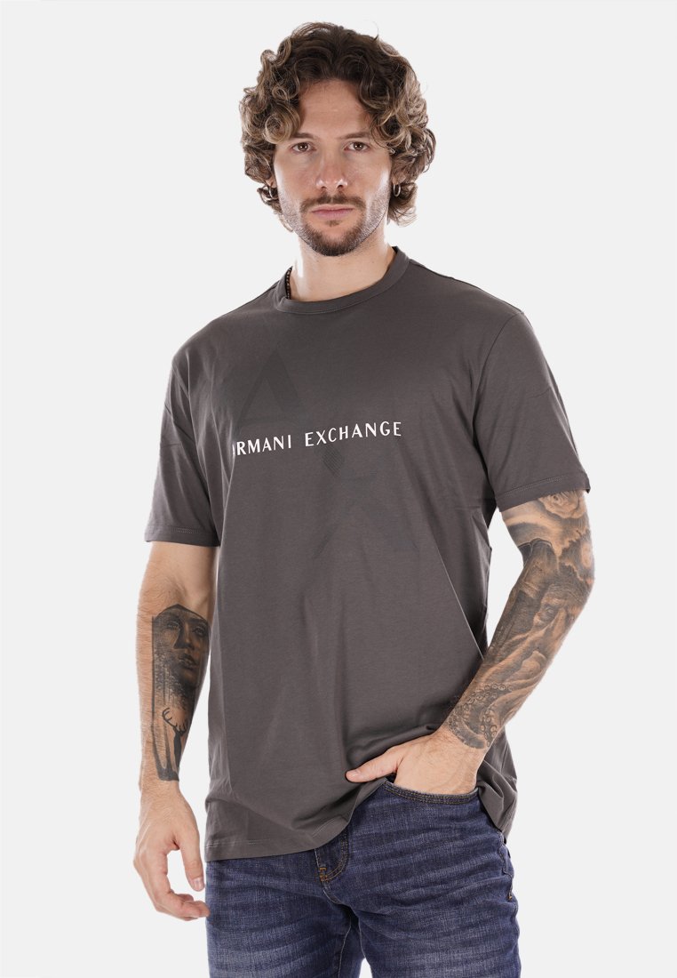 

Футболка с принтом Armani Exchange, серый