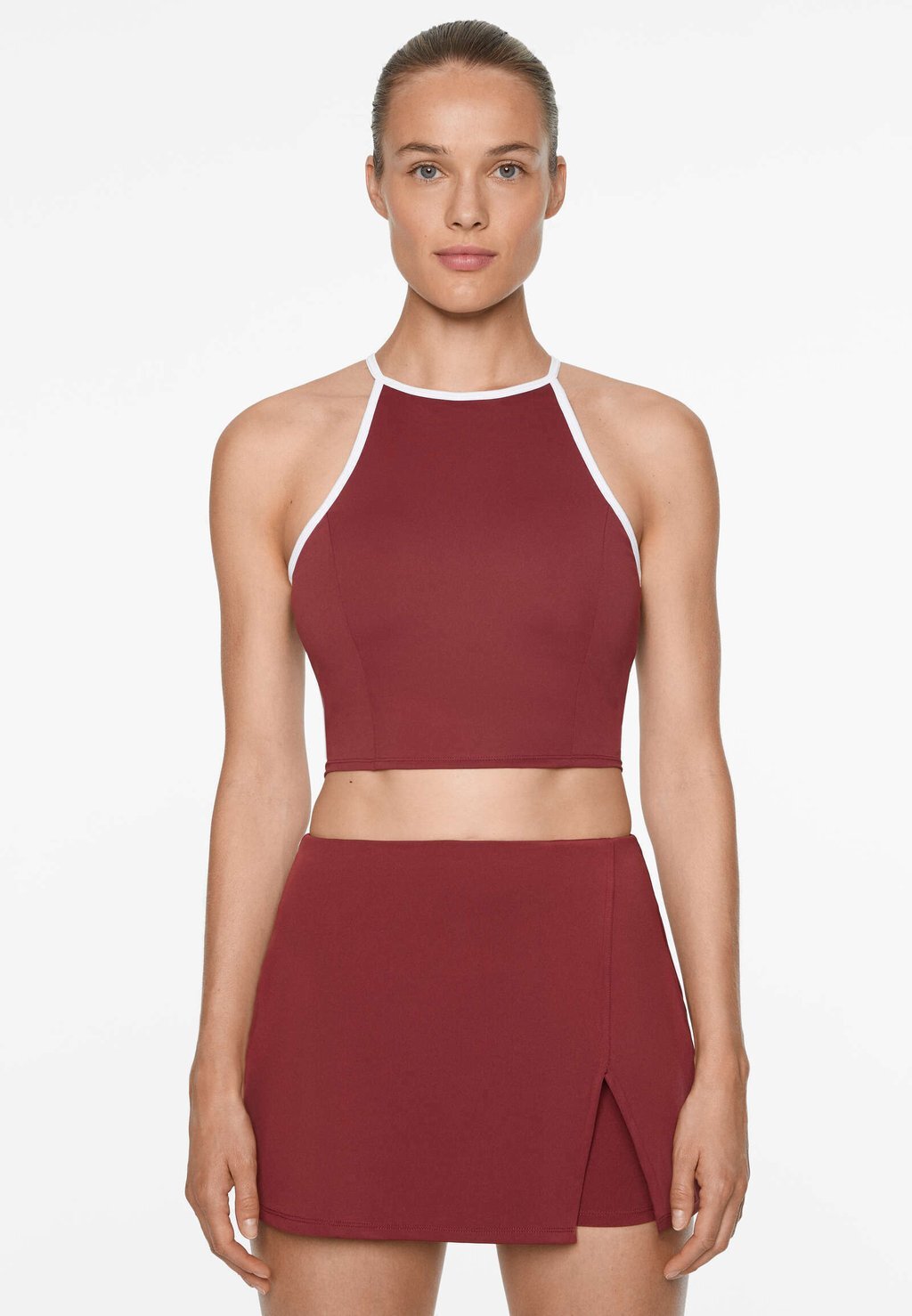 

Удлиненный бюстгальтер COMFORTLUX HALTER TANK OYSHO, крапчатый фиолетовый