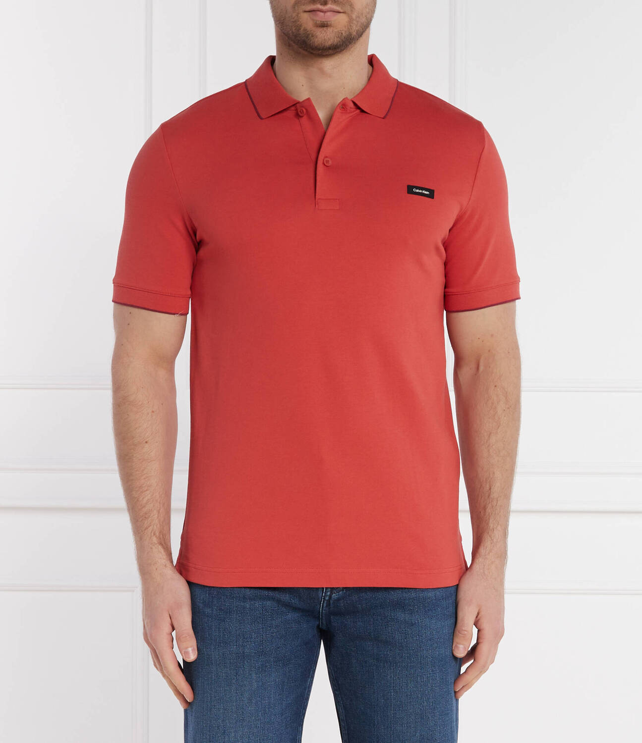 

Поло Calvin Klein PIQUE Slim Fit, коралловый