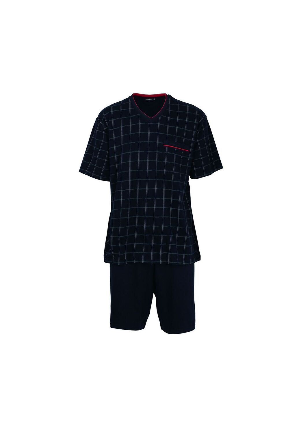 

Мужской пижамный комплект - короткий, V-образный вырез, с рисунком GÖTZBURG, синий